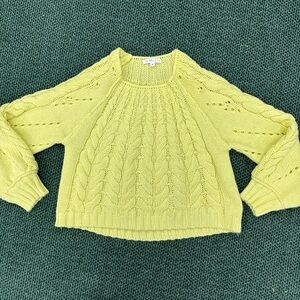Vibrant Lime Cable Knit Sweater